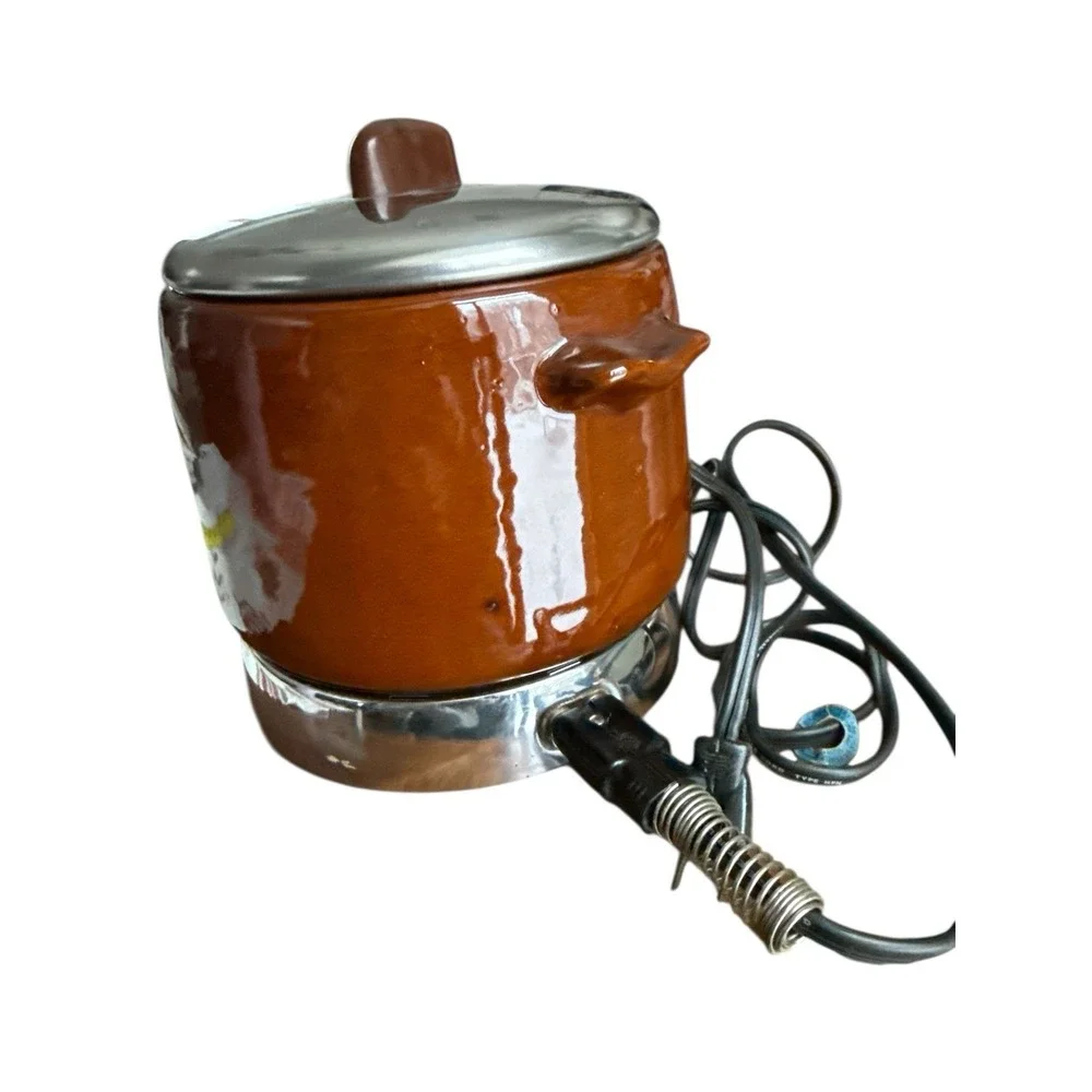 Vtg West Bend 2 Qt Bean Crock Pot Electric Heating Base 3295E USA Made Tested‎